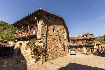 Barcena Mayor, Spain. Views of the houses of this scenic town in the inner Cantabriaのeditorial素材