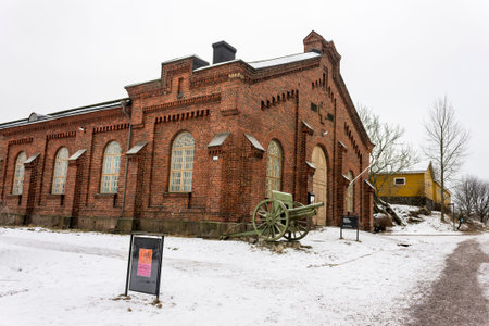 Helsinki, Finland. Buildings and fortifications of the fortress island of Suomenlinna. A World...