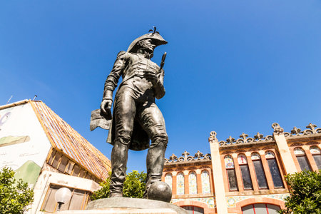 Laredo, Spain. Monument to Brigadier Diego Jose del Barco y de la Cendeja, a Galician hero in the Peninsular Warのeditorial素材