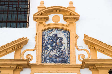 Carmona, Spain. The Iglesia de Santiago (St James Church), in this town in Andalucia in the province of Sevillaのeditorial素材