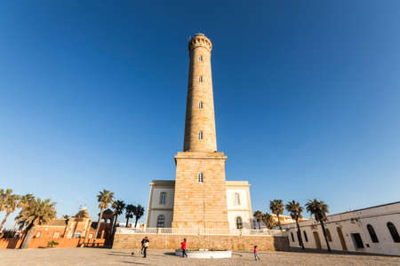 Chipiona, Spain. The lighthouse of Chipiona, tallest lighthouse in Spain built in this small coast town in Andaluciaのeditorial素材