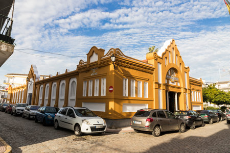 Lora del Rio, Spain. The Plaza de Abastos (Market Square), constructed by Anibal Gonzalez. A town in...