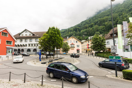 Vaduz, Liechtenstein. Streets of the capital city of the Principality of Liechtenstein