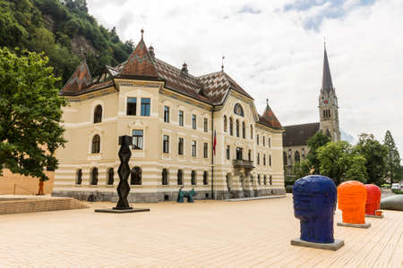 Vaduz, Liechtenstein. Streets of the capital city of the Principality of Liechtensteinのeditorial素材