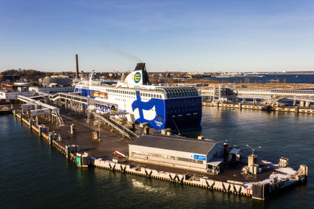 Tallinn, Estonia. The MS Finlandia, a cruiseferry of Finnish ferry operator Eckero Line that...