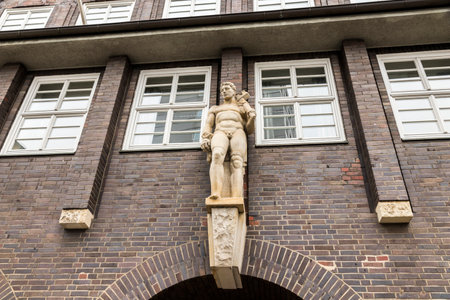 Hamburg, Germany. The Sprinkenhof, an exceptional example of the 1920s German Brick Expressionism (Backsteinexpressionismus) style of architectureのeditorial素材