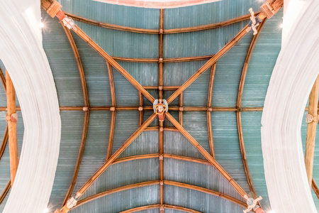Le Faouet, France. The famous carved rood screen at the Chapelle Saint Fiacre, a Catholic chapel in central Brittany (Bretagne)のeditorial素材