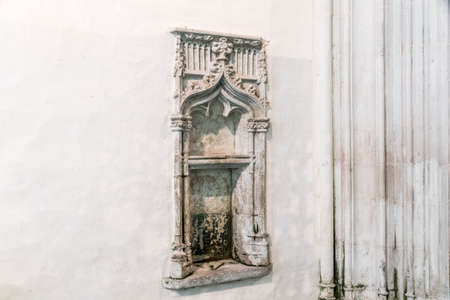 Le Faouet, France. The famous carved rood screen at the Chapelle Saint Fiacre, a Catholic chapel in central Brittany (Bretagne)のeditorial素材