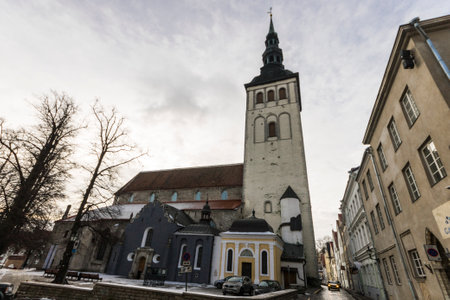 Tallinn, Estonia. St. Nicholas Church (Niguliste kirik), a former church that now houses Niguliste Museum, part of the Art Museum of Estoniaのeditorial素材
