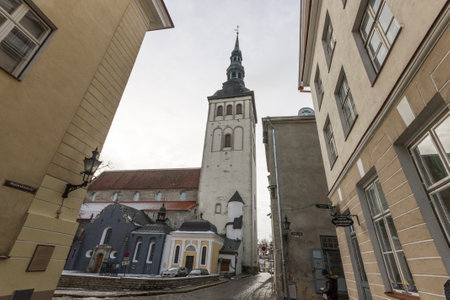Tallinn, Estonia. St. Nicholas Church (Niguliste kirik), a former church that now houses Niguliste Museum, part of the Art Museum of Estoniaのeditorial素材