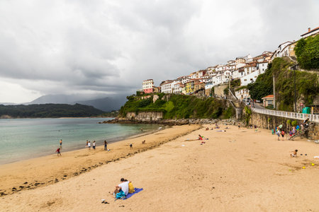 Lastres, Spain. The Playa l'Escanu (El Escanu Beach) in this portuary town in Asturias