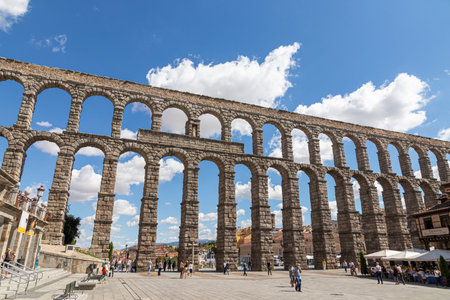 Segovia, Spain. The Acueducto de Segovia, a Roman aqueduct or water bridge built in the 1st century ADのeditorial素材