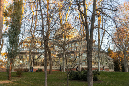 Madrid, Spain. The Palacio de Cristal del Retiro (Retreatment Park Glass or Crystal Palace), a...