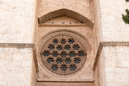 Ciudad Real, Spain. Rose window of the Catedral de Nuestra Senora del Prado (Our Lady Saint Mary of the Prado Cathedral), a Gothic templeのeditorial素材