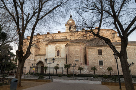 Ciudad Real, Spain. Main facade of the Catedral de Nuestra Senora del Prado (Our Lady Saint Mary of the Prado Cathedral), a Gothic templeのeditorial素材