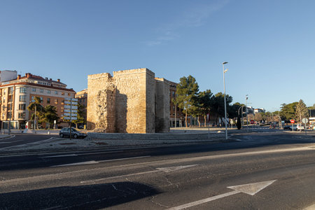 Ciudad Real, Spain. The Puerta de Toledo (Toledo Gate), a Gothic fortified city entrance formerly...