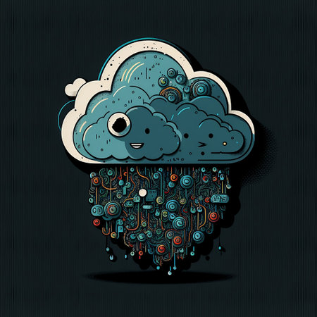 A simple illustration of the cloud computing conceptの素材