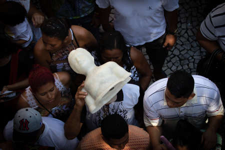 Pilgrims pay their promises to Our Lady of Nazareth at CÃ­rio de NazarÃ©, the largest Marian procession of the world, which happens every October in BelÃ©m, ParÃ¡, Amazon, Brazil. October, 2015.のeditorial素材