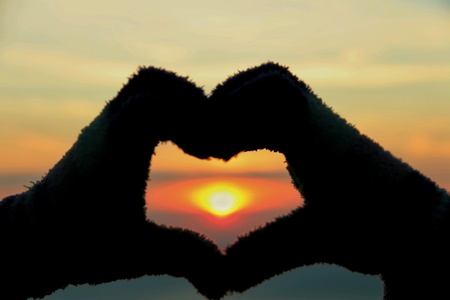 Sunset with heartの素材