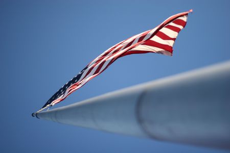 American Flag Waving in the Windの写真素材
