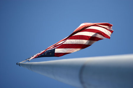 American Flag Waving in the Wind