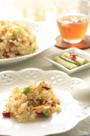 Chinese cuisine, roasted pork fried riceの写真素材