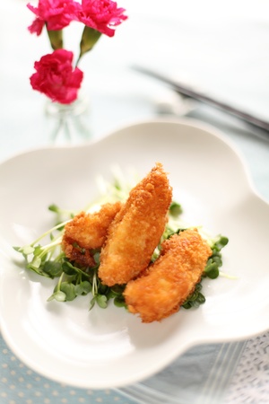 japanese cuisine, deep fried pork cutlet Tonkatsuの写真素材