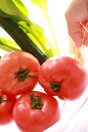 body part and vegetableの写真素材