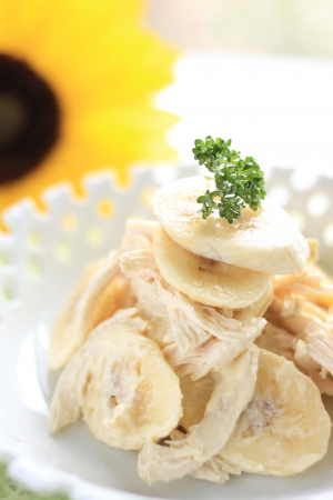 banana and chicken saladの写真素材
