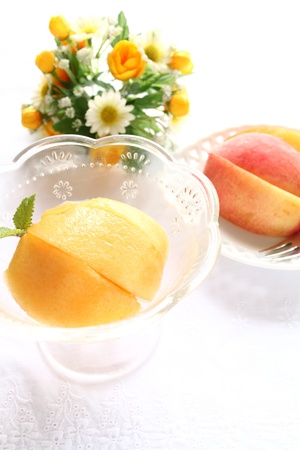 freshness peach for gourmet dessertの写真素材