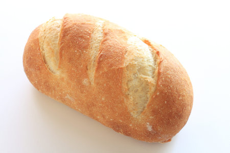 french bread on white background