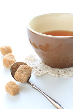 tea with brown sugar の写真素材