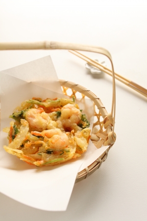 Japanese cuisine, shrimp and vegetable Tempuraの写真素材