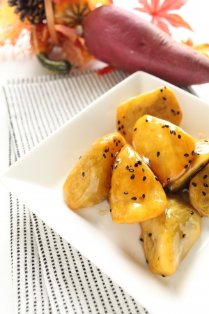 Japanese cuisine, honey sweet pototo Daigakoimoの写真素材