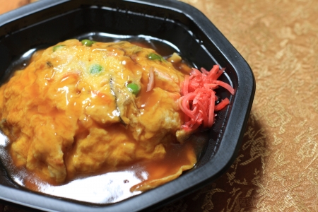 chinese cuisine, fried egg on riceの写真素材