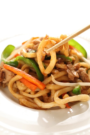 chinese cuisine, shanghai fried noodlesの写真素材