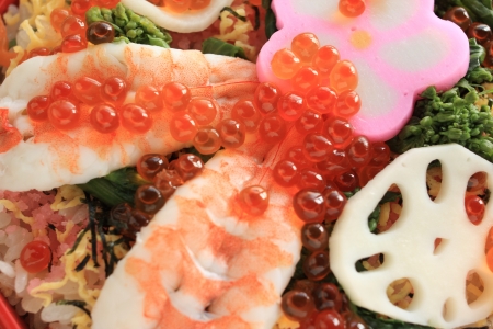 japanese food, Chirashizushi for spring food imageの写真素材