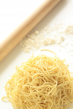 Chinese cuisine, egg noodles with rollerの写真素材