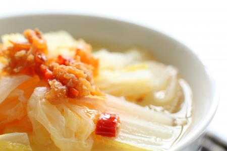 chinese food, hot pot cabbage and spicy sauceの写真素材