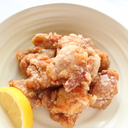 fried chicken with Lemonの写真素材