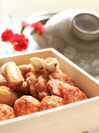 Japanese food ingredient, surimi for Oden cookingの写真素材
