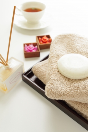 aromatherapy and herbal teaの写真素材