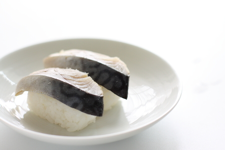 Japanese food, mackerel Sushiの写真素材
