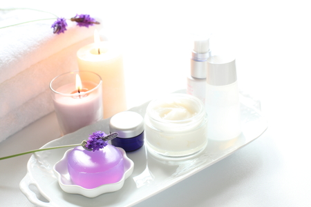 Lavender and aroma soapの写真素材
