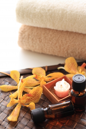 Orchid and aroma oil for tropical spa imageの写真素材