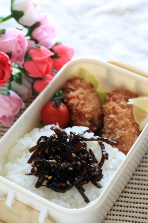 Japanese food, deep fried Oyster and seasoned seaweedの写真素材