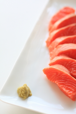 freshness salmon fillet for japanese Sashimiの写真素材