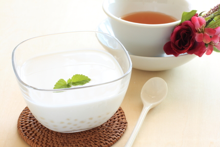 Chinese dessert, tapioca and coconut milk の写真素材