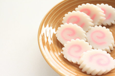 Japanese Kamaboko, naruto on dishの写真素材