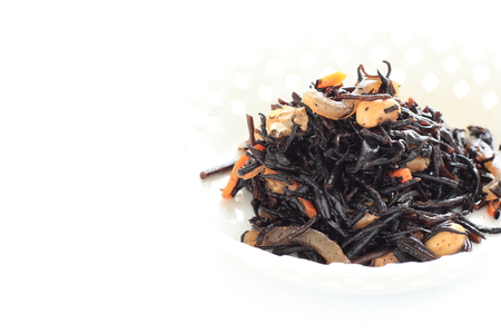 Japanese food, simmered soy and hijiki seaweedの写真素材